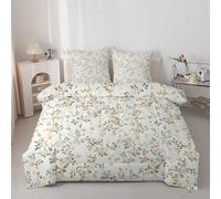 Linfye Couette 200x200 cm Plantes Anciennes - Couette Imprimée Motifs Floraux 4 Saisons en Microfibre, Duvet Legere et Chaude, Edredon pour Lit 2 Personne avec 2 Taies d'oreiller 65x65 cm