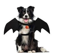 Ling & Bai Costume d'Halloween amusant avec ailes de chauve-souris pour chien avec clochettes de citrouille - Accessoires de déguisement pour chaton ou chiot - Pour fêtes de cosplay (noir, M)