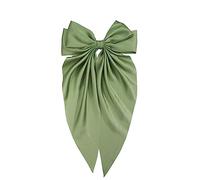 Ling & Bai Grandes barrettes à cheveux en satin pour femmes et filles - 17,8 cm - Vert clair