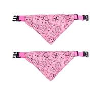 Ling & Bai Lot de 2 colliers bandana réglables de style bohème pour animal de compagnie de petite, moyenne et grande taille (rose, taille M)