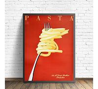 Ling88 - Affiche Mur Art Déco - Pâtes Italiennes - 50X70Cm - Cuisine, Salle de séjour, Chambre à coucher, bain, Bureau, manger