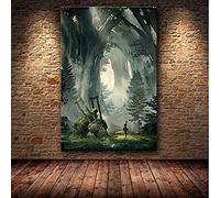 Ling88 Posters,The Nier Painting Decoration Poster: Automata on HD Canvas Wall Art Painting Art Canvas Painting, Affiches Esthétiques pour Les Murs De La Chambre, Affiches Art Déco_50X70Cm