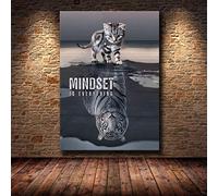 Ling88 Tableau Decoration Murale,Décor De Bureau Art Mural Phrases De Motivation Affiche Mots Inspirants Art Mural Aucune Douleur Aucun Gain Toile Peinture Impressions, Décoration De Vitrine-50X70Cm
