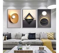 Ling88 Tableau Decoration Murale Salon,Abstrait Géométrique Toile Peinture Orange Affiches Et Gravures Moderne Minimaliste Mur Art Photos Salon Chambre Décor À La Maison, Affiches Art Déco-20X30Cm