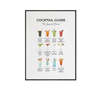 Ling88 Tableau Decoration Murale Salon,Café Guide Affiche Impressions sur Toile Cocktail Amant Cadeau Cuisine Décoration Murale Types De Thé Guide Art Peinture Café Boutique Mur Art Photo - 30X40Cm