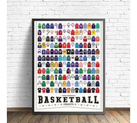 Ling88 Tableau Decoration Murale Salon,Maillots De Basket-Ball Toile Peinture Minimaliste Moderne Affiche Et Impressions Uniformes Populaires Mur Art Photos pour Chambre Décor À La Maison - 30X40Cm