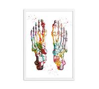 Ling88 Tableau Decoration Murale Salon,Pieds Impression Squelette Ensemble Art Toile Affiche Peinture Pied Os Anatomie Médecine Impression Murale Clinique Bureau Médical Décor À La Maison-30X40Cm