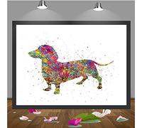 Ling88 Tableau Decoration Murale, Teckel Chien Toile Peinture Mur Art Chien Affiches Impressions Photos Salon Décor À La Maison Tenture Murale Autocollant Affiches Et Impressions - 50X70Cm