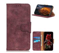 LingDan Étui pour Sony Xperia XZ3 (6,0 Pouces) PU Cuir Housse Flip Coque Rétro Motif avec Built Stand et Magnétique Fermeture Carte Slot Portefeuille Shell de Protection, Fuchsia