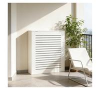 LINGDSWULING Cache Radiateur Ajustable Motif Grillagé Cache Radiateur Couvercle Design Armoire Grille À Lattes Horizontales avec Tiroirs Horizontal(80x70x20cm(32x28x8in))