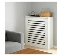 LINGDSWULING Cache Radiateur en MDF Peint Supérieure Dimensions pour Salon Chambre Cache-Radiateur Style Campagnarden Couverture Radiateur Design À Lattes(60x70x20cm(24x28x8in))