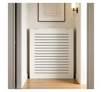 LINGDSWULING Couvercle Armoire avec Bois Et Grille Étagère Supérieure Dimensions pour Salon Chambre Cache-Radiateur Style Campagnarden Panneau Cabinet Dim(80x90x20cm(32x35x8in))