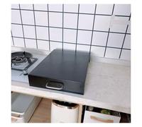 LINGDSWULING Couvercle De Table De Cuisson Coulissant Espace De Cuisine Extensible Support De Four À Induction Couvre-poêle À Gaz Résistant Aux Rayures(Black,35x40x7cm(14x16x3in))