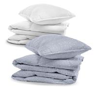 Linge de Lit Bébé Set Complet avec Couette et Oreiller 100x135 cm | Taie d'Oreiller 40x60 coton fermeture éclair certifié Oeko-Tex pour garçon fille enfant bébé Galaxie