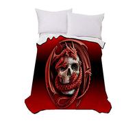 Linge de lit Dinosaure Dragon Couverture Flanelle Sofa et Lit en Microfibre de Polyester,Chaude, Douce au Toucher,Entretien Facile à la Machine 150x200 cm - Dragon Rouge (Dragon Rouge, 150_x_200_cm)