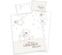 Linge de lit en flanelle 100x135 Teddy beige blanc pour lit bébé 7653 2023