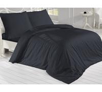Linge de lit français en coton satiné anthracite - 240x200, 70x90 cm