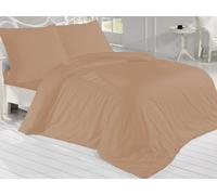 Linge de lit français en coton satiné beige - 240x200, 70x90 cm
