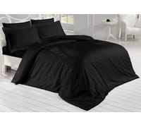 Linge de lit français en coton satiné noir - 240x200, 70x90 cm