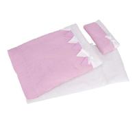 Linge de lit pour poupées - GOKI - Rayé rose - Dimensions: 22x10 cm - 41x31 cm - 54x25 cm