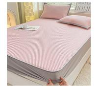 Linge De Lit Rafraîchissant avec 2 Taies d'oreiller, Surmatelas Rafraîchissant pour Lit Simple, Lit Double, Lit King, Matelas De Couchage Rafraîchissant Portatif(Size:150×200cm,Color:Rose-b)