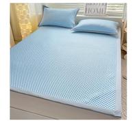Linge De Lit Rafraîchissant avec 2 Taies d'oreiller, Surmatelas Rafraîchissant pour Lit Simple, Lit Double, Lit King, Matelas De Couchage Rafraîchissant Portatif(Size:120×200cm,Color:Bleu-a)