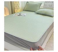 Linge De Lit Rafraîchissant avec 2 Taies d'oreiller, Surmatelas Rafraîchissant pour Lit Simple, Lit Double, Lit King, Matelas De Couchage Rafraîchissant Portatif(Size:150×200cm,Color:Vert-b)