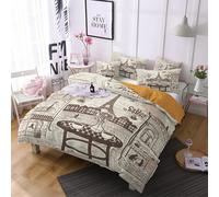 Linge De Lit Tour Eiffel Paris Housses De Couettes X Cm Doux Confortable Polyester Coton Housse De Couette X Avec Deux Taies D'oreiller Xcm