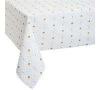 Linge de table - Nappe en coton design Géom - L. 240 x l. 140 cm - Blanc - Design Atmosphera - Géom Blanc