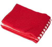 Douceur d'Intérieur Lot de 3 torchons Cuistot microfibre 40 x 40 cm 2 unis/1 rayé Rouge