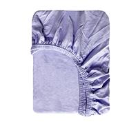 Linge des Familles - Drap Housse Extensible Coton Peigné pour lit 1 Personne 90x190/200 au 100x200 - Lavande - Bonnet 30 cm - Pose Facile