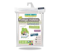 Linge des Familles - Protège Matelas Coton Bio Imperméable 90x190 cm - Respirant & Silencieux - Bouclette en Coton Biologique - Label Oeko-TEX® Standard 100 - Made in Europe