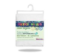 Linge des Familles x Ekokoon - Protège Matelas Coton Recyclé - Taille 90x190 cm - Imperméable & Anti Taches - Emballage Carton Recyclé - Label Oeko-TEX® Standard 100