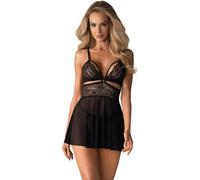 Nuisette Babydoll 838-BAB-1 Noire - Taille : L/XL - 40/42