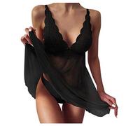Lingerie Babydoll Femme Sexy - Nuisette Sensuelle Avec String, Porte Jarretelle, Ensemble Pas Cher, Dessous Chic, Déguisement
