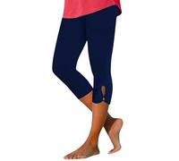 Lingerie Bonnet F 2024 High Waisted Cutout Yoga Lightweight Cozy Cropped Pants Solid Soft Pajams Pants Legging Running (Navy, S)