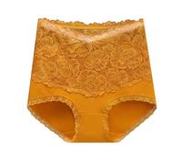 Lingerie Catch Taille Haute Culotte en Coton pour Femmes Dentelle Sexy Grande Taille Bout à Bout sans Couture Slips Lingerie Coquine Hot (Gold, XXXL)