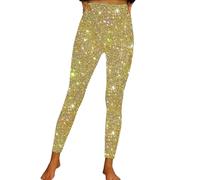 Lingerie Coquine Hot Women's Elastic Denim Leggings Leggings Elastic Jeans Sports Pants Thick Warm High Waist Slim Fit Stretchy Yoga Fitness Short Jean Blanc (Yellow, S)