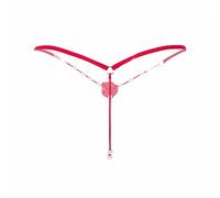 Lingerie Costume, Ladies Lace Sexy Open Burned-Crotch V String Panties Knickers Underwear Thong Lingerie Sets Bra and Panty for Women Sex Costume Adult One Lingerie Garter (Taille Unique, Rouge)