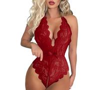 Lingerie élégante Femme Dos Nu Dentelle Sous-Vêtements Nouveau Col Ouvert Sous-vêtements Lingerie Grande Coupe, RD1, L