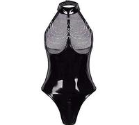 Lingerie Et Vêtements Sexy Érotique SM Pute Cuir Tenue, Lingerie Hot Latex Cosplay, Body Dos Nu Ensemble Wetlook, Clubwear Chic Noir Sexy Catsuit sous Vetement