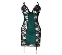 Lingerie Et Vêtements Sexy Lingerie Sexy Femme Érotique Pute Ensemble Nuisette Porte Jarretelles Body Womens Underwear sous Vêtements Hot Jartelle Coquine Bas Vetements Feminins Jarretelle Ouverte,S