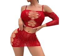 Lingerie Et VêTements Sexygourmet Lingerie Robe en résille Femme Robe et pièce Solide Couleur Pure Maille Bikini raffinée