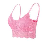 Lingerie Femme Dentelle, Soutien Gorge sans Armature Femme Col en V Sexy Couleur Unie Brassière Chic Et Élégants Bralette Respirante Léger Décontracté Joli Au Dos Charme Bra sans rembourrage