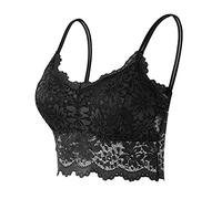 Lingerie Femme Dentelle, Soutien Gorge sans Armature Femme Col en V Sexy Couleur Unie Brassière Chic Et Élégants Bralette Respirante Léger Décontracté Joli Au Dos Charme Bra sans rembourrage