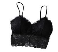 Lingerie Femme Dentelle, Soutien Gorge sans Armature Femme Push Up Ceinture Thoracique à Fines Bretelles Couleur Unie Rembourré Bralette Gorge pour Yoga Jogging Brassière Doux Et Respirant Bra