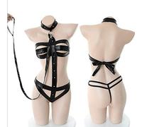 Lingerie Femme Sexy Pyjama Sexy Femme Hiver sous-Vêtements Pupi Leather SM Séduisante Esclave Drop Wax Whip Ensemble de Lingerie sous Vetement