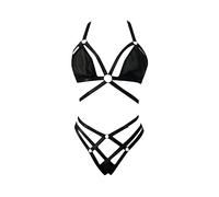 Lingerie FemmeEnsemble Séduction Femme 2 Pièces sans Couture Style Porte-Jarretière avec Anneau en Acier Pas de Décoloration pour Nuit et Chambre