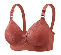 & Lingerie grande taille, doux, fin, avec armatures, soutien, soutien-gorge de sommeil, sous-vêtements, anti-affaissement, bralettes froncées 2 hors de la terre, rouge, 40
