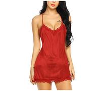 Lingerie japonaise Chemise de nuit S-XXL Nuisette Lingerie Chemise de nuit douce et sexy en dentelle, Rouge, S